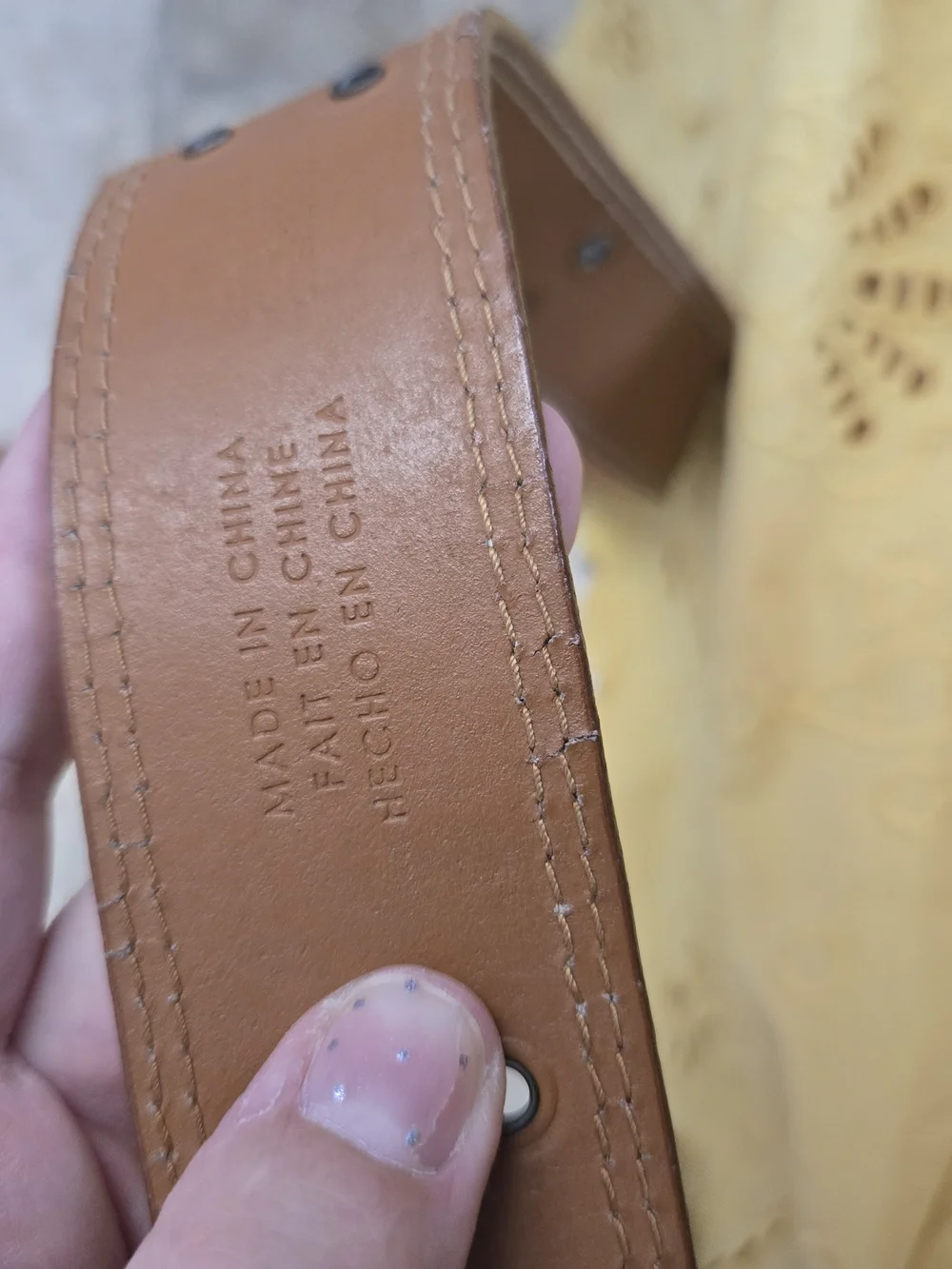 ENYCE Men's Tan Leather Belt with Branded Buckle